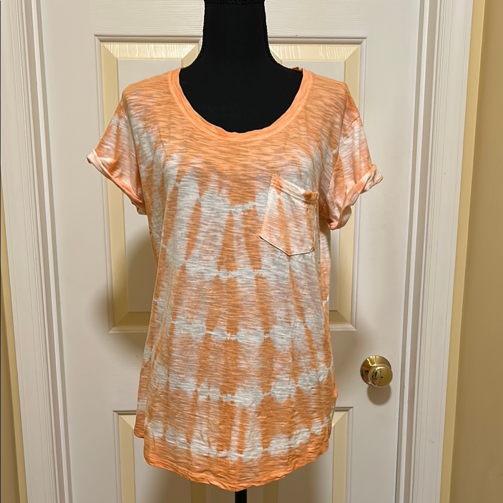 a.n.a Orange and White Cuff Sleeve T-Shirt